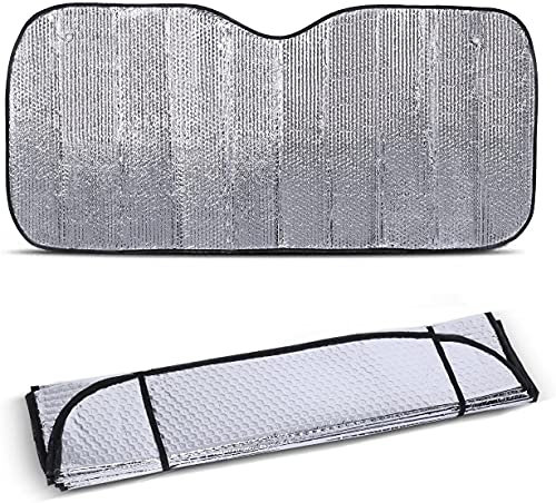 TIENDA EURASIA - Parasol Coche Delantero, Parasol Coche Universal, Parasol Delantero Coche, Plegable, Incluye 2 Ventosas y 2 Cintas (140 x 70 cm)