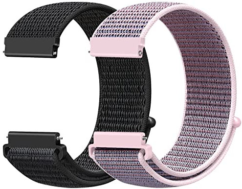 Runostrich 20mm Nylon Sport Armband Kompatibel mit Samsung Galaxy Watch 7 6 5 4 FE 40mm 44mm 45mm/Watch 6 4 Classic 43mm 47mm 42mm 46mm/Garmin Vívoactive 6/5/3/3 Music/Amazift Active 2/Active
