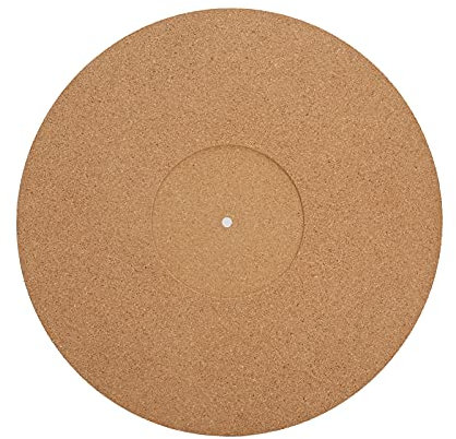 Dpofirs 12 Zoll Plattenauflage Antistatisch, Plattenspieler-Plattenmatte für LP 12 Zoll Schallplatte, Plattenspieler-Slipmat-Platte Korkauflage Antistatische Anti-Vibrations-Matte Durchmesser 295 Mm