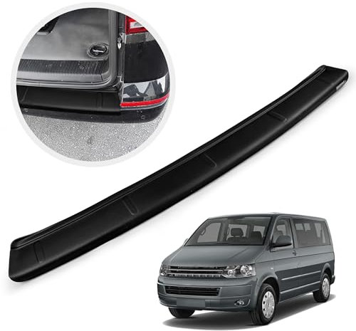 CHROMEMASTER | Ladekantenschutz Stoßstangenschutz | Kompatibel mit Volkswagen VW T5 2003-2015; ABS-Kunststoff, Matt-schwarz; Unsere Lackschutzleiste Sichert den Heckstoßfänger vor Kratzern