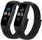 Tobfit Armband Kompatibel mit Xiaomi Mi Band 5 / Mi Band 6 / Mi Band 4 / Mi Band 3 / Amazfit Band 5, Nylon Weiches Atmungsaktives Armband für Mi Band 6/5/4/3 / Amazfit Band 5 (Schwarz+Schwarz)