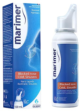 Marimer Hypertonic Saline Nasal Spray – 2.2% All Natural Seawater for Nasal Congestion, Sinus Rinse & Pollen Allergy Relief – Drug-Free Steroid-Free – 3.38 fl oz (100 mL)