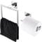KES Toilet Roll Holder and Towel Ring Set Wall Mounted 2 Pieces, Toilet Paper Holder Towel Holder Bathroom Accessory Set SUS304 Stainless Steel Polished Finish, LA225-22
