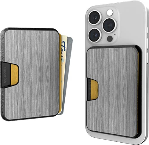 Smartish MagSafe Wallet Side Hustle Hard Shell Card Holder Woodgrain