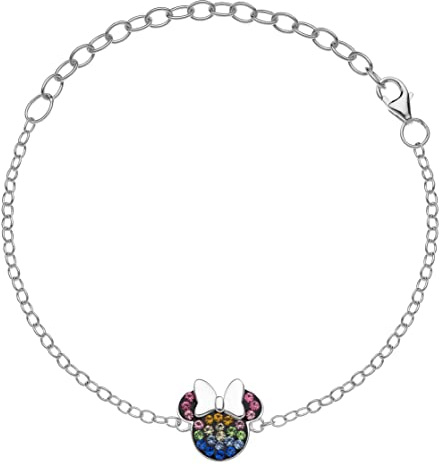 Disney Mickey und Minnie Maus Armband fur für Damen aus Sterling Silber, 14+3 cm