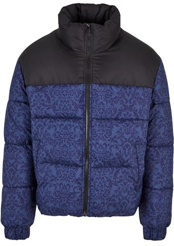 Urban Classics Herren AOP Retro Puffer Jacket M darkblue damast aop