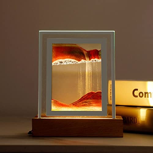 Quicksand Kreatives Nachtlicht 3D natürliche Malerei Tischlampe Dekor Augenschutz LED Nachtlicht Meer Sand Ornament for Wohnzimmer Schlafzimmer