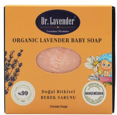 Organisch Baby Seife mit Lavendel Öl und Kamillenöl 100 gr | Natürliche Kräuter-Lavendelseife Pflege für Baby | ohne Sulfat Paraben und Salz (Baby Seife)