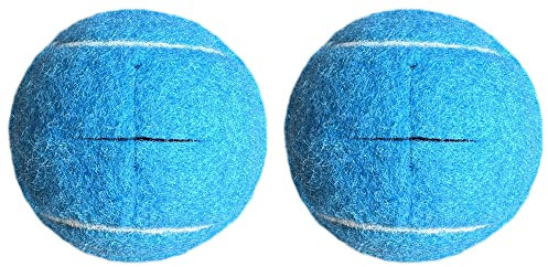 HiBallBall 2 Stück vorgeschnittene Tennisbälle für Walker, Tennisbälle für Stühle, Möbelbeine, strapazierfähig, langlebig für Skifahrerutschen (blau)
