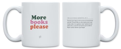 UO Taza Book Lover – Diseño Literario con Libros – Regalo Original para Amantes de la Lectura – Taza de Cerámica 330ml – Apta para Microondas y Lavavajillas