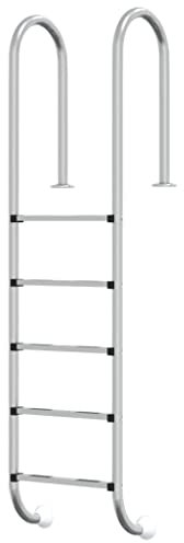 vidaXL Pool Ladder of 304 Stainless Steel - Sturdy and Durable Design, High Safety Features, Suitable for Various Locations, Easy Assembly - Size: 54x38x211 cm