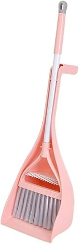 La tête de Balai détachable d'intérieur est livrée avec des Dents de raclage et Un Ensemble combiné de Balai et de Pelle à poussière (Rose)
