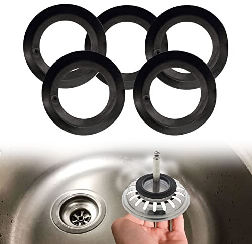 Junta Tapon Valvula Lavabo,Junta Goma Desague Fregadero,Sello para Fregadero de Cocina,5PCS Universal de Labios Junta,Válvula de Desagüe Junta,Arandela de Sello de Goma para Válvula de Tapón y Colador