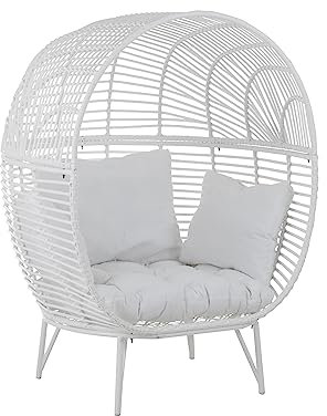J-Line Stuhl Lounge OVAL Stahl WEIß