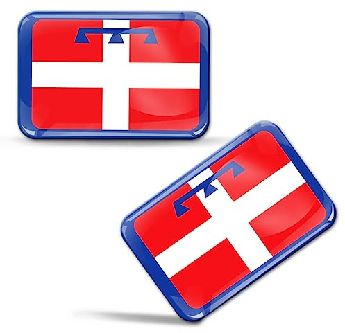 SkinoEu Auto Flagge Aufkleber Moto 3D Gel Emblem Domed Badge 2er Set F 238