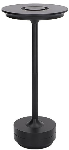 LED-Tischlampe, Schreibtischleuchte mit Fernbedienung, Wiederaufladbar, 16 Farben, Tragbar, Modernes Metall-RGB-Nachtlicht für Schlafzimmer, Schreibtisch, Café, Esszimmer (Schwarz)