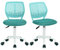 FurnitureR 2Stk Schreibtischstuhl, Studiendrehstuhl ohne Armlehnen, höhenverstellbarer Bürostuhl, Arbeitsstuhl für Home Office, Schlafzimmer, Arbeitszimmer, Türkis