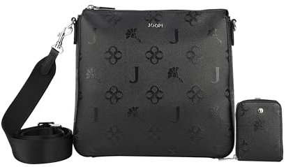 Joop! - decoro stampa jasmina Schultertasche in Schwarz, Umhängetasche für Damen, Handtasche mit Reißverschluss