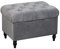 Home Harmony Genasis Velvet Storage Ottoman Bench Rectangular Ottoman with Flip Top,Rustic Look Legs Modern Footrest Ottomans Foot Stool for Bedroom Living Room hallway (Silver)