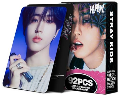KPOPBP Cartoline fotografiche per bambini randagi, 60 pezzi, SKZ Rock Star, album fotografico con 32 adesivi Kpop, carte regalo Lomo, merch per ragazzi e ragazze SKZ (HAN)