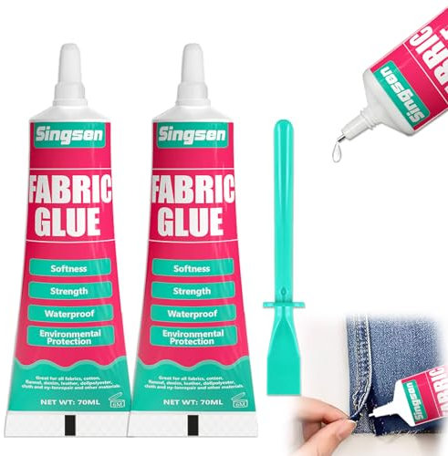 Fabric Glue, 140ml Permanent Clear Washable Clothing Glue for All Fabrics, Cotton, Flannel, Denim, Polyester, Doll Repair, 24 Hours Dry and Waterproof