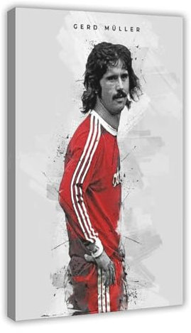Jdekaec Gerd Muller 1 Leinwand-Poster, Wandkunst, Dekordruck, Bild Gemälde für Wohnzimmer, Schlafzimmer, Dekoration, Rahmen-Stil, 40 x 60 cm