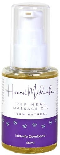 The Honest Midwife Perineal Massage Oil • 50ml • Reduce Tears & Trauma in Pregnancy • 100% Natural • Vegan • Cruelty-Free • Plant-Based Oils: Grape Seed, Jojoba & Avocado Oil + Vitamin E