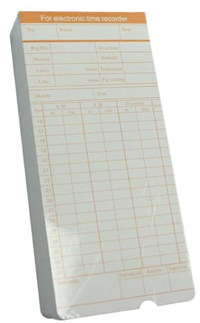 PLAFOPE Zeiterfassungskarten Für Mitarbeiter 100 Blatt Papier Anwesenheitskarte 7.5X3.3 Zoll Für Büro Lager Arbeitszeiterfassung
