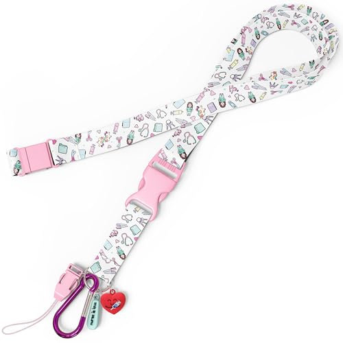 Nurse Is Love - Schlüsselband Krankenschwester, Lanyards Zum Umhängen Schere, Umhängeband Schlüssel, Ausweishalter - mit Clip Und Karabiner, Schönes Kartenhalter Nurse Accessories