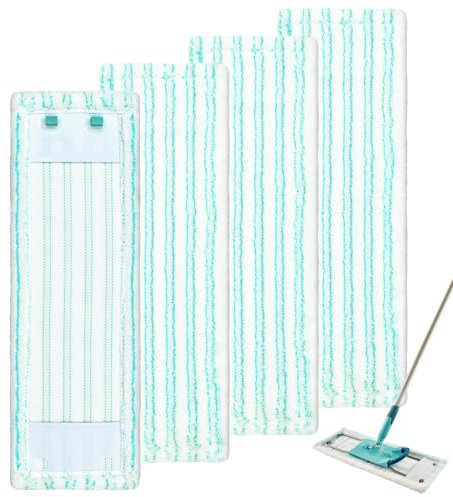 GFRED 4er Set Wischmopp Bezug Ersatzkopf Mikrofaser Kompatibel Mit Leifheit Profi XL Micro Duo / Profi XL Cotton Plus Alle Bodenwischer-Stiele Bodenwischer Ersatzbezug