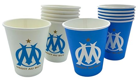 OLYMPIQUE DE MARSEILLE 12 x verre gobelet jetable 25cl OM - Collection officielle