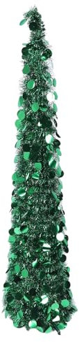 Arbre de Noël Pliant, Arbre de Noël Pop-up Pet 4,9 Pieds Réutilisable pour Le Bureau (Green)