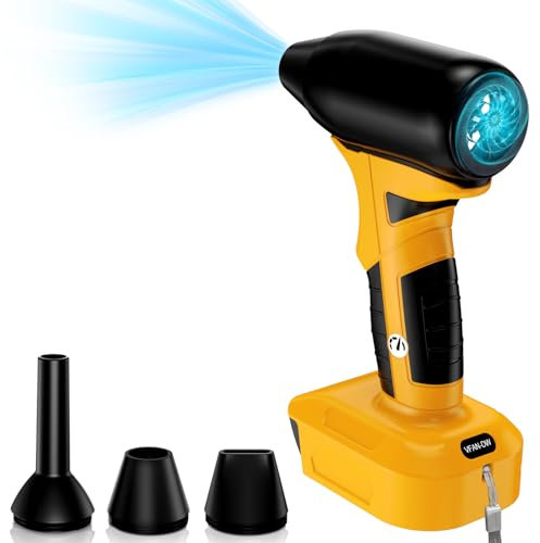 For DeWalt 20V Li-ion Lithium Battery Powered Jet Dry Blower, 130000RPM Compressed Air Duster, 4 Gear Adjustable Air Duster, Jet Fan Mini Blower for Tools, Car, Computer, Keyboard(No Battery)