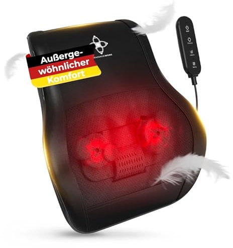 MASSAGEWERK® Shiatsu Rücken- und Nackenmassagegerät | Elektrisches Nackenmassagegerät mit Wärmefunktion | Ergonomisch, Ideal zur Linderung von Muskelverspannungen und Schmerzen