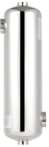 Vigevee Edelstahl Schwimmbadheizer 60Kw Edelstahl Schwimmbad Wärmetauscher Pool Wärmetauscher 150 L/Min Poolwasserdurchfluss, Heißwasserfluss 18 L/Min, Schwimmbadwärmetauscher für Poolsystem (60KW)
