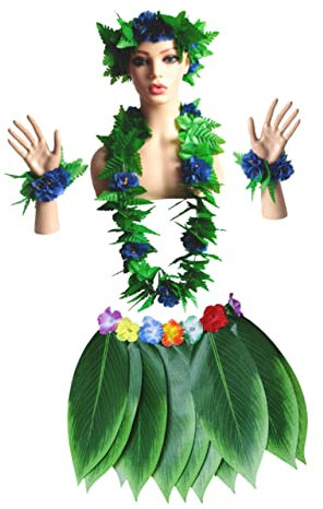 Holibanna 5 Stücke Tropical Rock Aufblasbare Luau Party Outfits Pool Foto Bekleidung Girlande Blatt Rock Hawaii Party Rock Hula Rock Blau