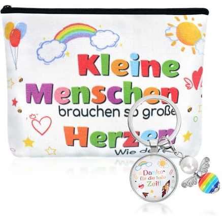 GADITIEK Abschiedsgeschenk Erzieherin, Erzieherin Geschenk Schlüsselanhänger Kosmetiktaschen für Frauen, Kindergarten Abschied Geschenk für Lehrerin Erzieher Dankeschön Geschenk von Schülern (Stil 2)