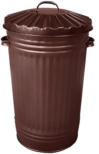 45L Copper Bronze Galvanised Retro Bin Slim Tapered Metal Bin for Kitchen Rubbish Animal Feed and Garden Waste