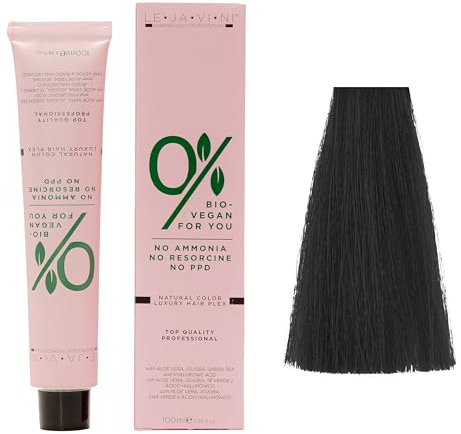 Lejavini 0% Bio Vegan For You 100mL Color 5/1 | Tinte Crema Colorante Permanente Vegana sin Amoniaco - Crema de Coloración Natural para el Cabello Sin Amoníaco