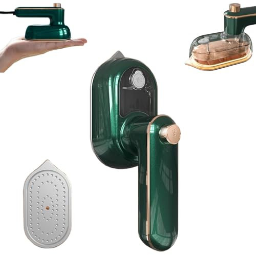 Portable Mini Iron, 2-in-1 Steamer Iron, Steamer for Clothes, About 30 Seconds, 180 Degree Rotation (Green)