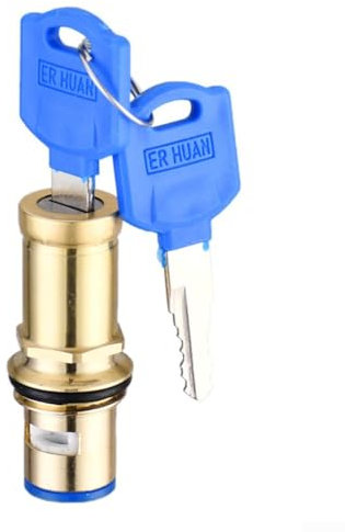 Gdfnmogo Outdoor Garden Faucet Lock Tap Valve With Security Key Lock System,Anti-Theft Water Control Valve For Garden Hose Mop Sink Car Washing(Brass)