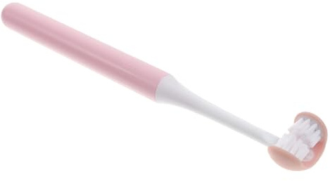 Dreiseitige Zahnbürste Pp mit 3 Bürstenköpfen, Rosa, für Erwachsene | Wrap Around Design, Unterstützt Gründliche Zahnpflege, Passend für Tägliche Reinigung zu Hause
