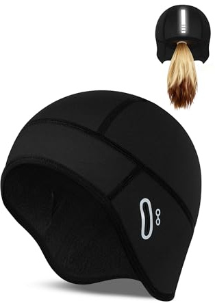 Becellen Berretto Sottocasco Bici Invernale, Cappello Uomo Invernale Beanie Cappellino Termico con Fori per Occhiali Antivento er Donne Uomini Moto Sci Corsa Biciclette