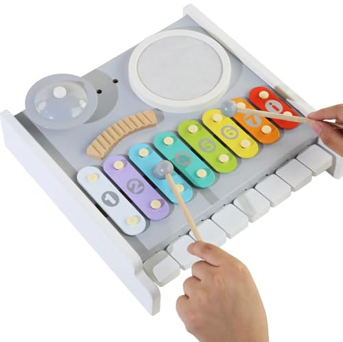 Xylophon-Spielzeug für Kinder, Lernspiele aus Holz, musikalisches Xylophon-Spielzeug für Kinder, mit Glocke, für Zuhause, Kindergarten, Klassenzimmer, Geburtstag, Weihnachten, Kinder und