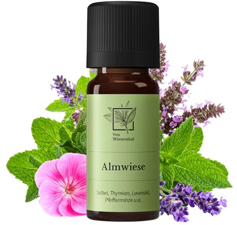 Von Wiesenthal Duftöl Almwiese – 10 ml Raumduft mit Salbei, Lavendel & Rosengeranie – naturreines ätherisches Duftöl – Hergestellt in Österreich