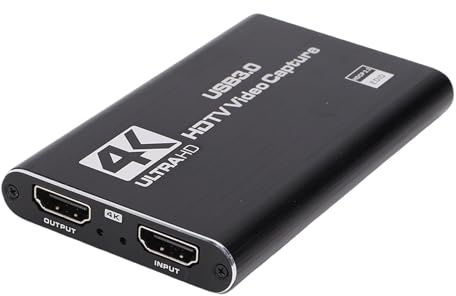 Sxhlseller 4K 60Hz HDMI Loop Out Capture Card, 1080P 60FPS Videorecorder mit USB 3.0, Plug and Play für Live-Streaming, Gaming auf Konsolen, Mikrofoneingang und Audioausgang