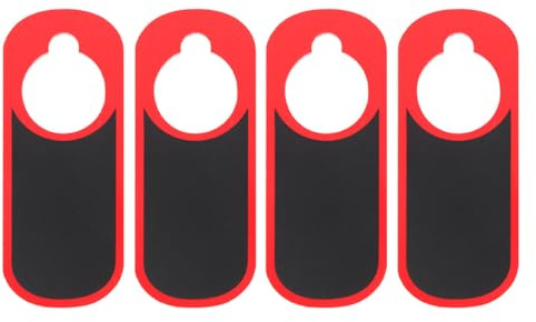 FONDOTIN Lot de 4 Panneaux de Porte en Bois Massif Rouges, Tableau Noir Vierge Double Face, Panneau Suspendu Trou, pour Bureau, Maison, Hôtel et Décoration Murale, Mini Panneaux Ardoise