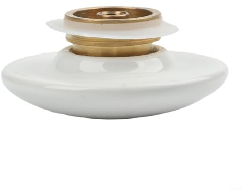 HomeVortex Botón de drenaje de latón de porcelana, fregadero de baño de 66 mm para fácil clic Clack tapón desplegable para retención de agua, para cubierta de cerámica en blanco o negro (blanco)