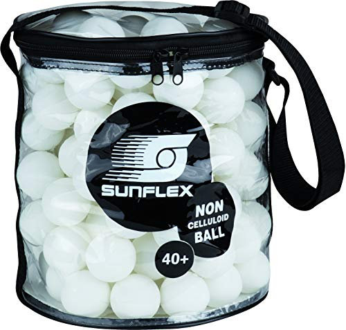 Sunflex Tischtennisbälle 144 Stück super Hobby Qualität Farbe weiß in praktischer Tragetasche