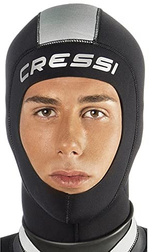 Cressi Hood Unisex Kopfhaube 3mm Neopren, Schwarz, S/2